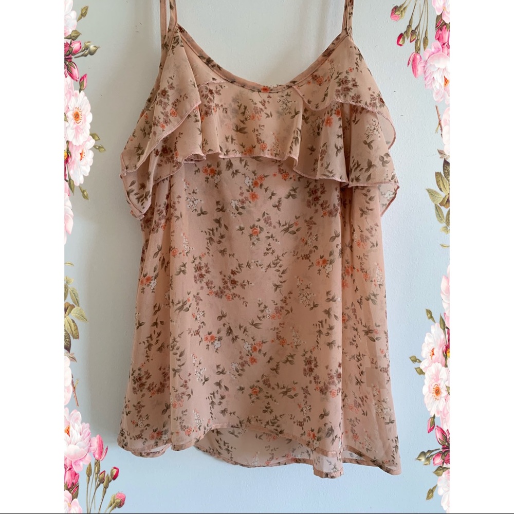 Flowery pink tank top